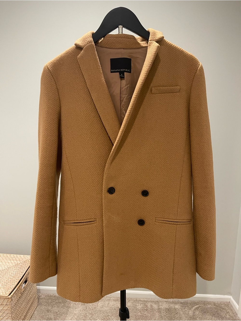 Banana Republic women’s Camel/Tan Double-Breasted Wool-Blend Blazer